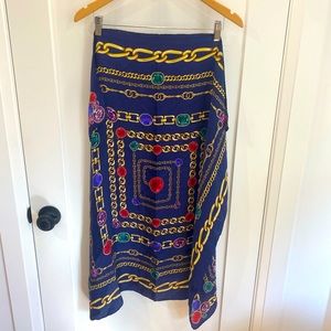 ‼️SOLD‼️Silk Talbots Chain & Gemstone Scarf